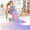 image:imageCatalonia Ultra Soft Mermaid Tail Blanket for Kids Fish Tail Snuggly Blanket Cozy Fleece Mermaid Gift for Girls ToddlersPurple Mermaid