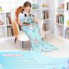 image:imageCatalonia Ultra Soft Mermaid Tail Blanket for Kids Fish Tail Snuggly Blanket Cozy Fleece Mermaid Gift for Girls ToddlersUnicorn Blue
