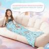 image:imageCatalonia Ultra Soft Mermaid Tail Blanket for Kids Fish Tail Snuggly Blanket Cozy Fleece Mermaid Gift for Girls ToddlersUnicorn Blue