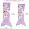 image:imageCatalonia Ultra Soft Mermaid Tail Blanket for Kids Fish Tail Snuggly Blanket Cozy Fleece Mermaid Gift for Girls ToddlersUnicorn Purple
