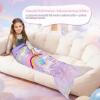 image:imageCatalonia Ultra Soft Mermaid Tail Blanket for Kids Fish Tail Snuggly Blanket Cozy Fleece Mermaid Gift for Girls ToddlersUnicorn Purple