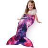 image:imageCatalonia Kids Mermaid Tail Blanket Cozy Mermaid Sleeping Bag Fish Scale PatternStarlight