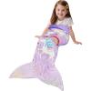 image:imageCatalonia Ultra Soft Mermaid Tail Blanket for Kids Fish Tail Snuggly Blanket Cozy Fleece Mermaid Gift for Girls ToddlersUnicorn Purple