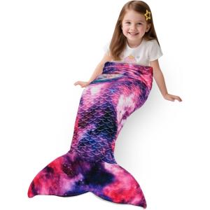 image:imageCatalonia Kids Mermaid Tail Blanket Cozy Mermaid Sleeping Bag Fish Scale PatternStarlight