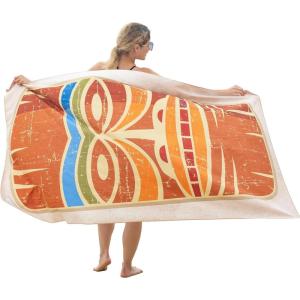 image:imageCatalonia Tiki Totem Tropical Hawaii Beach Towel Quick Dry Sandproof Pool Swim Blanket Lightweight Extra Large Beach Towel Party Bar Gift Ideas 40x71 inch