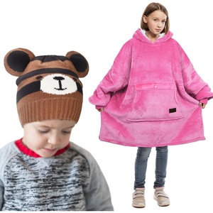image:imageCatalonia Kids Oversized Wearable Blanket Hoodie Sweatshirt amp Kids Knit Hats