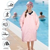 image:imageCatalonia Kids Swim Parka with Hood Waterproof Sherpa Lined Swim Coat with Inner Pocket amp WriteOn Name TagPink