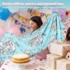 image:imageCatalonia Mermaid Tail Blanket for Girls Fish Tail Snuggly Blanket Cozy Fleece Mermaid Gift for KidsToddlersUnicorn Blue
