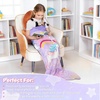 image:imageCatalonia Mermaid Tail Blanket for Girls Fish Tail Snuggly Blanket Cozy Fleece Mermaid Gift for KidsToddlersUnicorn Purple