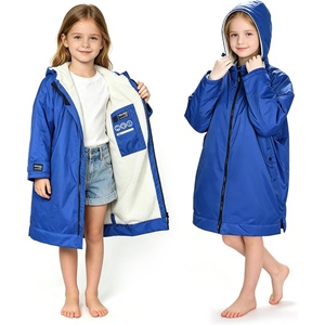 image:imageCatalonia Kids Swim Parka with Hood Waterproof Sherpa Lined Swim Coat with Inner Pocket amp WriteOn Name TagBlue