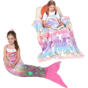 image:imageCatalonia Mermaid Tail Blanket for Girls and Girls Unicorn Glow in The Dark Blanket