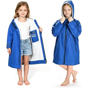 image:imageCatalonia Waterproof Kids Swim Parka with Hood Sherpa Lined Swim Coat with Inner Pocket amp WriteOn Name TagBlue