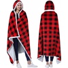 image:imageCatalonia Buffalo Plaid Oversized Hoodie Blanket Hooded Blanket Poncho Wearable Blanket