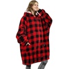 image:imageCatalonia Buffalo Plaid Oversized Hoodie Blanket Hooded Blanket Poncho Wearable Blanket