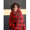image:imageCatalonia Buffalo Plaid Oversized Hoodie Blanket Hooded Blanket Poncho Wearable Blanket