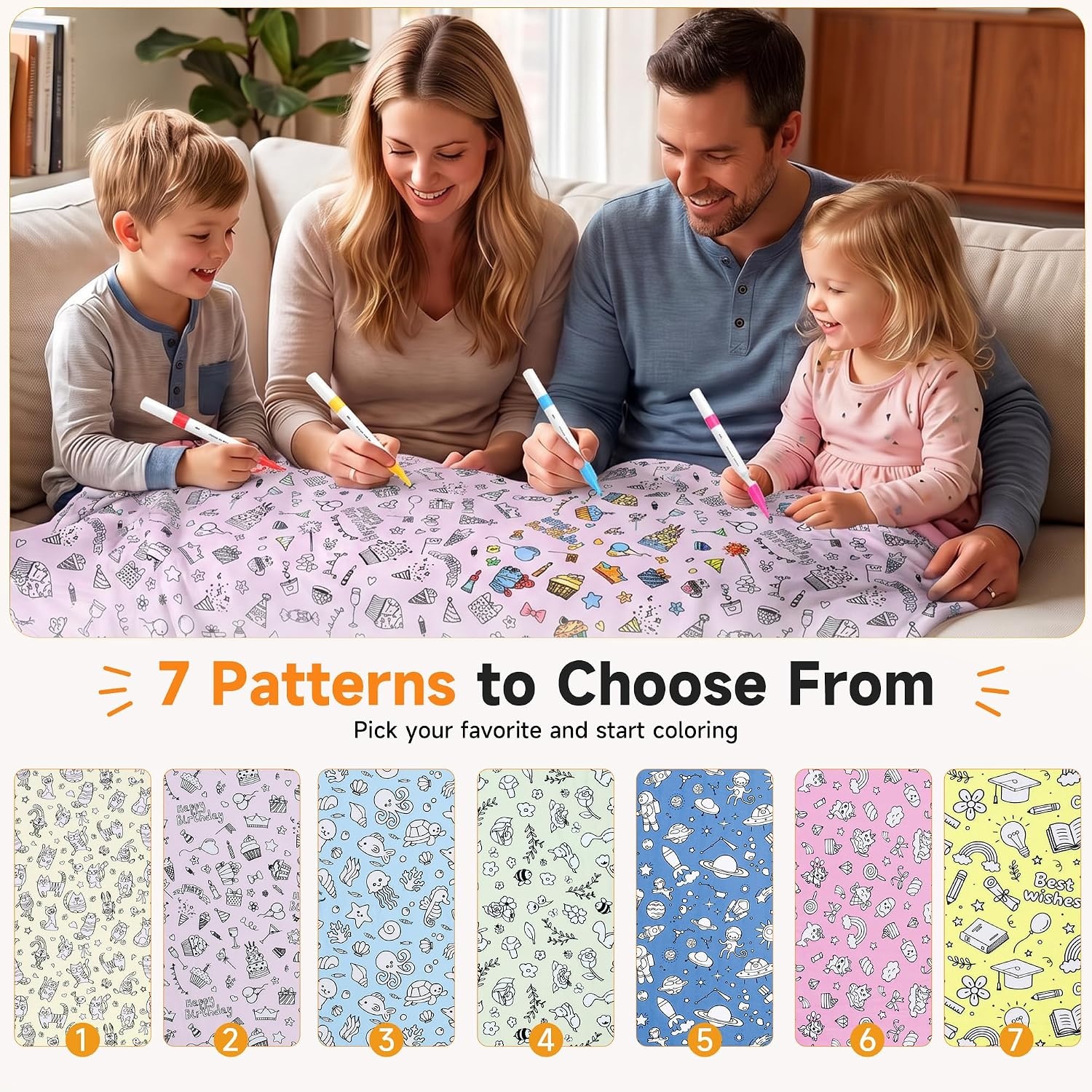image:imageCatalonia Coloring Blanket for Kids amp Adults Sherpa Throw amp Fabric Markers  Color Your Own Blanket with 15 Markers DIY Activity for Family Fun Relaxation Personalized Gift amp Machine WashablePale Purple Party