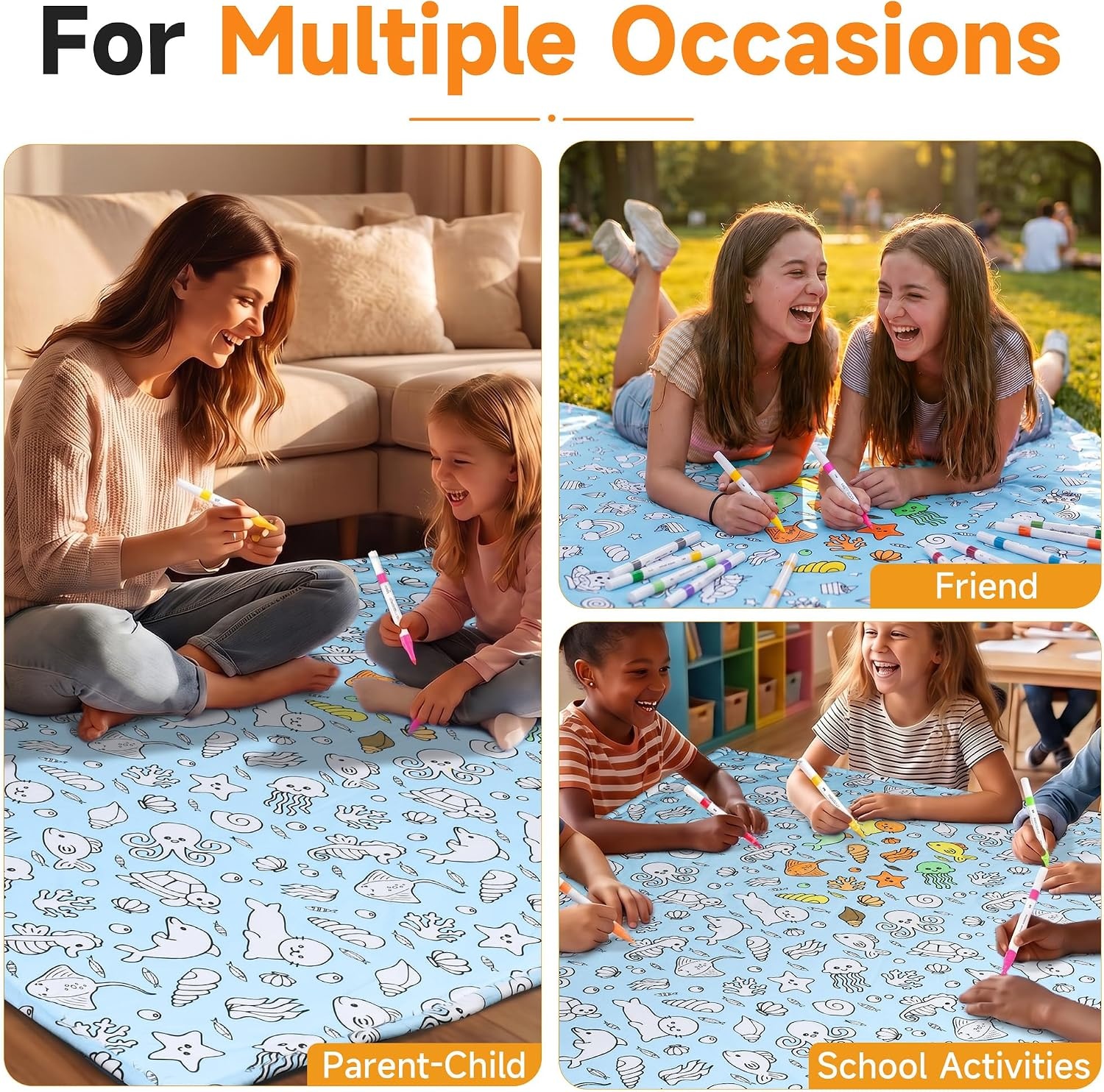 image:imageCatalonia Coloring Blanket for Kids amp Adults Sherpa Throw amp Fabric Markers  Color Your Own Blanket with 15 Markers DIY Activity for Family Fun Relaxation Personalized Gift amp Machine WashableBlue Ocean