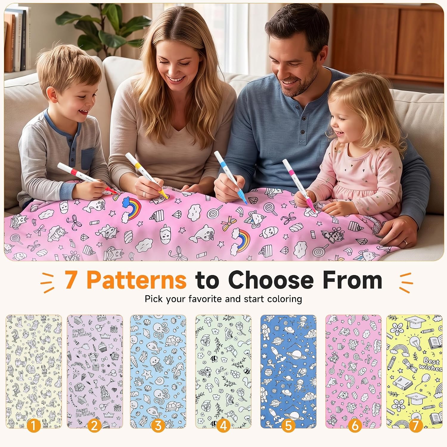 image:imageCatalonia Coloring Blanket for Kids amp Adults Sherpa Throw amp Fabric Markers  Color Your Own Blanket with 15 Markers DIY Activity for Family Fun Relaxation Personalized Gift amp Machine WashablePink Fantasy Cartoon
