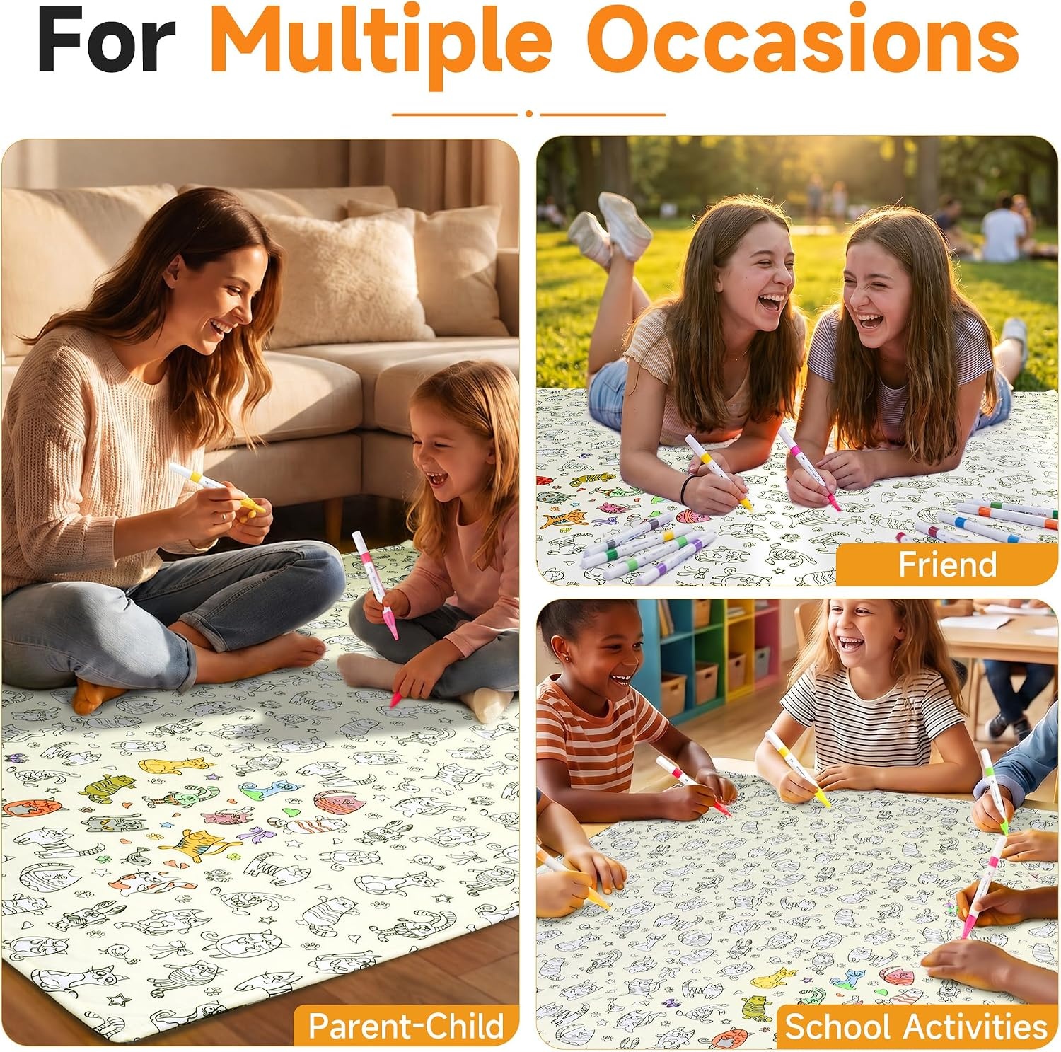 image:imageCatalonia Coloring Blanket for Kids amp Adults Sherpa Throw amp Fabric Markers  Color Your Own Blanket with 15 Markers DIY Activity for Family Fun Relaxation Personalized Gift amp Machine WashableBeige Cat