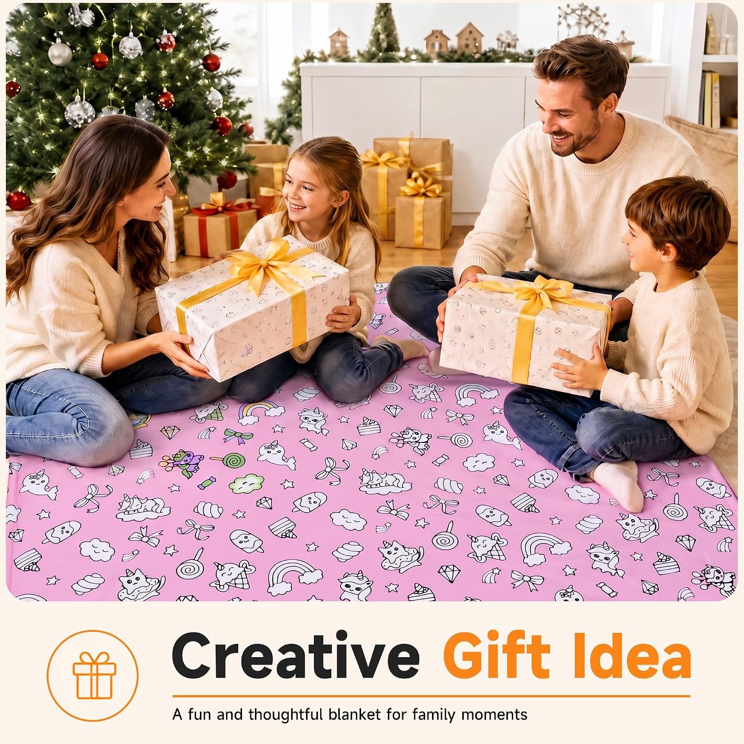 image:imageCatalonia Coloring Blanket for Kids amp Adults Sherpa Throw amp Fabric Markers  Color Your Own Blanket with 15 Markers DIY Activity for Family Fun Relaxation Personalized Gift amp Machine WashablePink Fantasy Cartoon