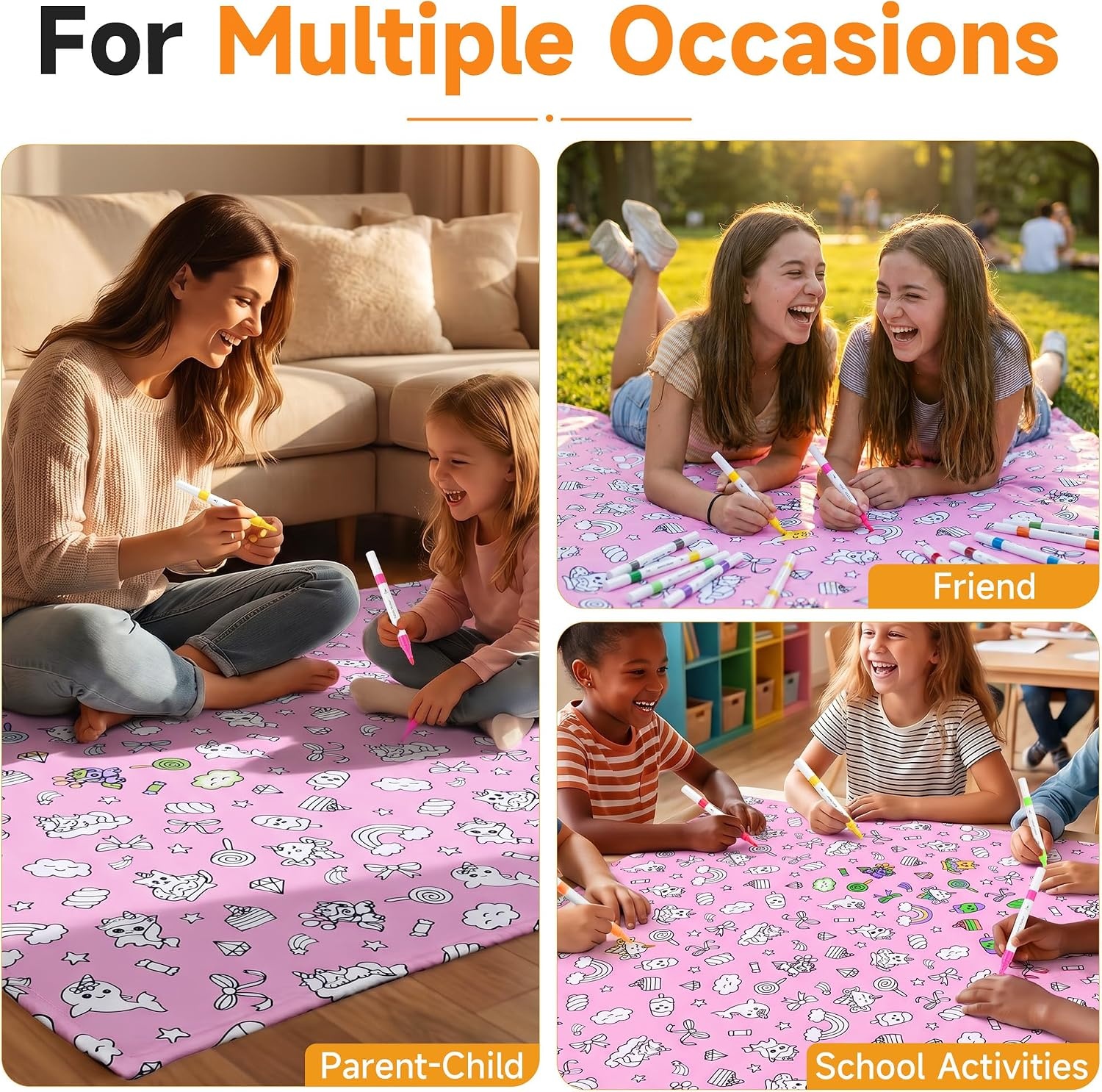 image:imageCatalonia Coloring Blanket for Kids amp Adults Sherpa Throw amp Fabric Markers  Color Your Own Blanket with 15 Markers DIY Activity for Family Fun Relaxation Personalized Gift amp Machine WashablePink Fantasy Cartoon