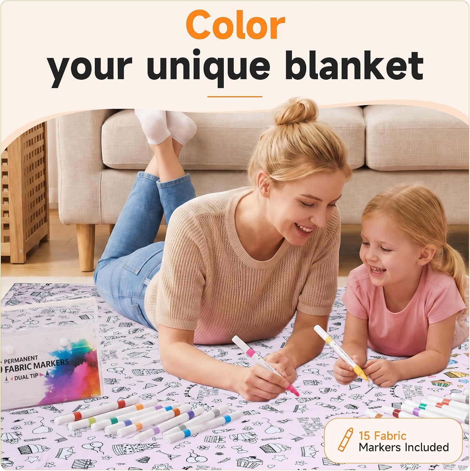 image:imageCatalonia Coloring Blanket for Kids amp Adults Sherpa Throw amp Fabric Markers  Color Your Own Blanket with 15 Markers DIY Activity for Family Fun Relaxation Personalized Gift amp Machine WashablePale Purple Party