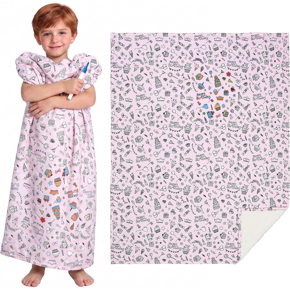 image:imageCatalonia Coloring Blanket for Kids amp Adults Sherpa Throw amp Fabric Markers  Color Your Own Blanket with 15 Markers DIY Activity for Family Fun Relaxation Personalized Gift amp Machine WashablePale Purple Party