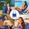 image:imageCatalonia Lounge Chair Towel Cover with Fitted Top Pocket Large Quick Dry Beach Chair Covers No Sliding Chaise Cover Towel for Outdoor Travel Pool Patio Sunbathing 78 x 31 inch Mint Green StripeNavy