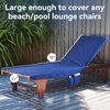 image:imageCatalonia Lounge Chair Towel Cover with Fitted Top Pocket Large Quick Dry Beach Chair Covers No Sliding Chaise Cover Towel for Outdoor Travel Pool Patio Sunbathing 78 x 31 inch Mint Green StripeNavy