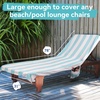 image:imageCatalonia Lounge Chair Towel Cover with Fitted Top Pocket Large Quick Dry Beach Chair Covers No Sliding Chaise Cover Towel for Outdoor Travel Pool Patio Sunbathing 78 x 31 inch Mint Green StripeMint Green Stripe