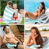 image:imageCatalonia Lounge Chair Towel Cover with Fitted Top Pocket Large Quick Dry Beach Chair Covers No Sliding Chaise Cover Towel for Outdoor Travel Pool Patio Sunbathing 78 x 31 inch Mint Green StripeMint Green Stripe