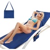 image:imageCatalonia Lounge Chair Towel Cover with Fitted Top Pocket Large Quick Dry Beach Chair Covers No Sliding Chaise Cover Towel for Outdoor Travel Pool Patio Sunbathing 78 x 31 in Mint Green StripeNavy