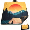 image:imageCatalonia Waterproof Picnic Blanket Extra Large 70 x 80 Inch Outdoor Mat  Foldable Blanket for Beach Camping Park Concerts and Travel with WaterResistant Backing Portable Gift for FamiliesOrange Sunset