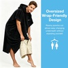 image:imageCatalonia Cotton Surf Poncho Hooded Changing Towel for Adults  Absorbent Hooded Towel with Pocket Quick Dry Changing Robe for Surfing Swimming Beach and PoolBlack