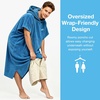 image:imageCatalonia Cotton Surf Poncho Hooded Changing Towel for Adults  Absorbent Hooded Towel with Pocket Quick Dry Changing Robe for Surfing Swimming Beach and PoolAqua