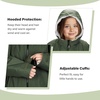 image:imageCatalonia Kids Waterproof Swim Parka with Hood SherpaLined Changing Robe  CoverUp with TwoWay Zip Inner Pocket with WriteOn Name Tag for Swimming Surfing Other Water Sports at the Pool or BeachGreen