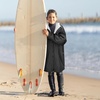 image:imageCatalonia Kids Waterproof Swim Parka with Hood SherpaLined Changing Robe  CoverUp with TwoWay Zip Inner Pocket with WriteOn Name Tag for Swimming Surfing Other Water Sports at the Pool or BeachBlack