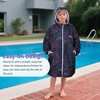 image:imageCatalonia Kids Waterproof Swim Parka with Hood SherpaLined Changing Robe  CoverUp with TwoWay Zip Inner Pocket with WriteOn Name Tag for Swimming Surfing Other Water Sports at the Pool or BeachGalaxy