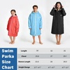 image:imageCatalonia Kids Waterproof Swim Parka with Hood SherpaLined Changing Robe  CoverUp with TwoWay Zip Inner Pocket with WriteOn Name Tag for Swimming Surfing Other Water Sports at the Pool or BeachLight Blue