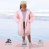 image:imageCatalonia Kids Waterproof Swim Parka with Hood SherpaLined Changing Robe  CoverUp with TwoWay Zip Inner Pocket with WriteOn Name Tag for Swimming Surfing Other Water Sports at the Pool or BeachPink