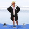 image:imageCatalonia Kids Waterproof Swim Parka with Hood SherpaLined Changing Robe  CoverUp with TwoWay Zip Inner Pocket with WriteOn Name Tag for Swimming Surfing Other Water Sports at the Pool or BeachBlack