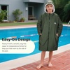 image:imageCatalonia Kids Waterproof Swim Parka with Hood SherpaLined Changing Robe  CoverUp with TwoWay Zip Inner Pocket with WriteOn Name Tag for Swimming Surfing Other Water Sports at the Pool or BeachGreen