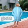 image:imageCatalonia Kids Waterproof Swim Parka with Hood SherpaLined Changing Robe  CoverUp with TwoWay Zip Inner Pocket with WriteOn Name Tag for Swimming Surfing Other Water Sports at the Pool or BeachLight Blue