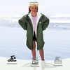 image:imageCatalonia Kids Waterproof Swim Parka with Hood SherpaLined Changing Robe  CoverUp with TwoWay Zip Inner Pocket with WriteOn Name Tag for Swimming Surfing Other Water Sports at the Pool or BeachGreen