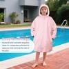 image:imageCatalonia Kids Waterproof Swim Parka with Hood SherpaLined Changing Robe  CoverUp with TwoWay Zip Inner Pocket with WriteOn Name Tag for Swimming Surfing Other Water Sports at the Pool or BeachPink