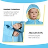 image:imageCatalonia Kids Waterproof Swim Parka with Hood SherpaLined Changing Robe  CoverUp with TwoWay Zip Inner Pocket with WriteOn Name Tag for Swimming Surfing Other Water Sports at the Pool or BeachLight Blue