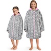 image:imageCatalonia Kids Waterproof Swim Parka with Hood SherpaLined Changing Robe  CoverUp with TwoWay Zip Inner Pocket with WriteOn Name Tag for Swimming Surfing Other Water Sports at the Pool or BeachCheetah