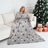 image:imageCatalonia Wearable Blanket with Sleeves for Women amp Men Fleece Wrap Throw  Cozy Sleeve Design for HandsFree Comfort Perfect for Reading TV Time amp Relaxing Christmas amp Birthday GiftSanta and Deer Grey
