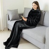 image:imageCatalonia Wearable Blanket with Sleeves for Women amp Men Fleece Wrap Throw  Cozy Sleeve Design for HandsFree Comfort Perfect for Reading TV Time amp Relaxing Christmas amp Birthday GiftBlack