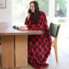 image:imageCatalonia Wearable Blanket with Sleeves for Women amp Men Fleece Wrap Throw  Cozy Sleeve Design for HandsFree Comfort Perfect for Reading TV Time amp Relaxing Christmas amp Birthday GiftRed Black Checker